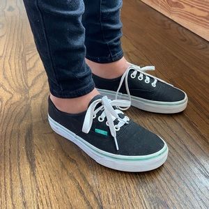 Black Vans with Mint trim Size 5.0 Women